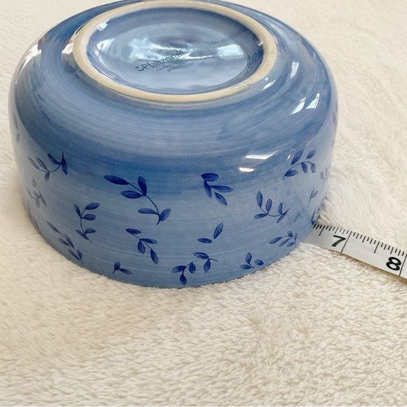 Pfaltzgraff Summer Breeze Chowder Bowl Blue Leaves Mexico - Picture 8 of 9